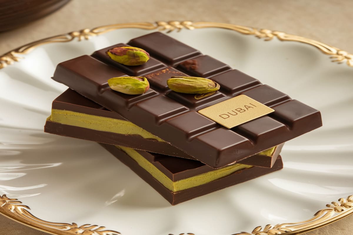 the chocolate from Dubai in luxurious packaging