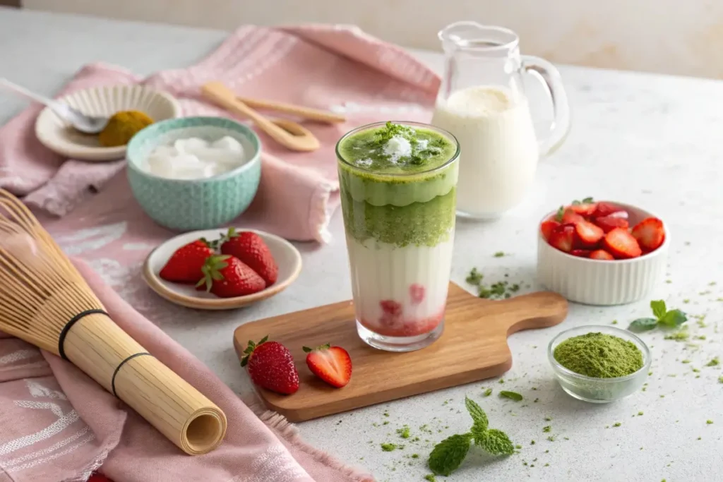 How does strawberry matcha latte taste