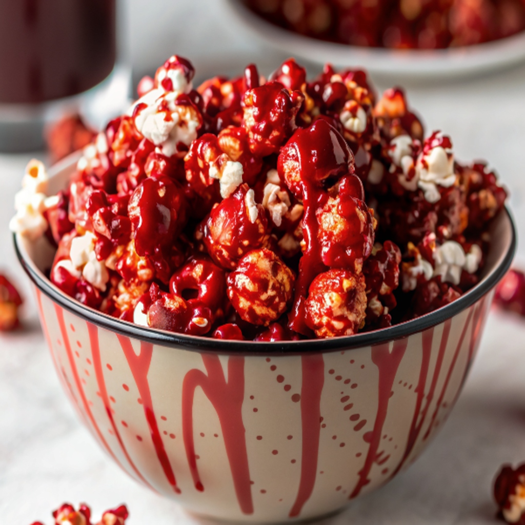 bloody red velvet popcorn