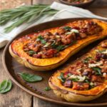 Stuffed Butternut Squash with Italian Sausage close-up