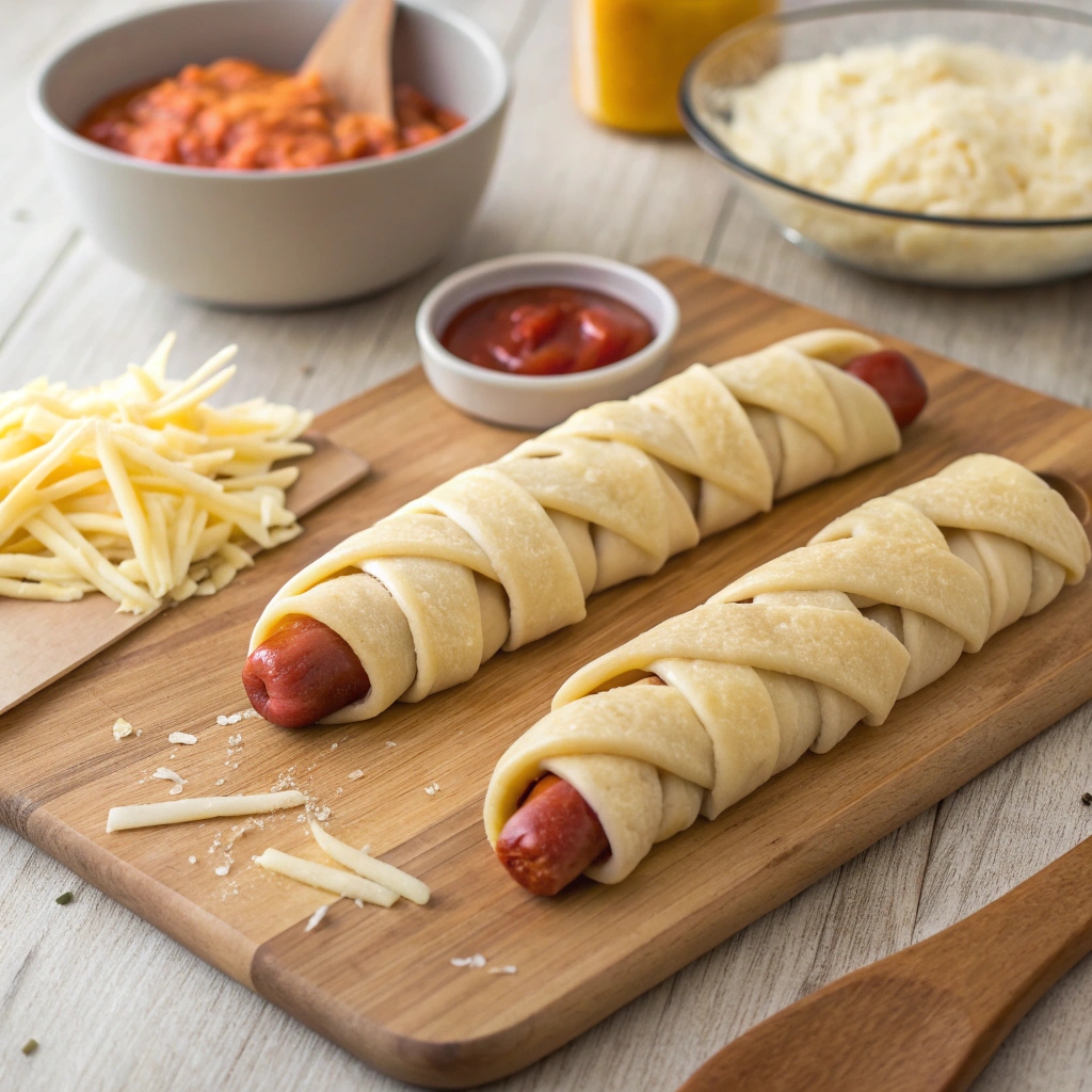 how to wrap mummy hot dogs crescent dough