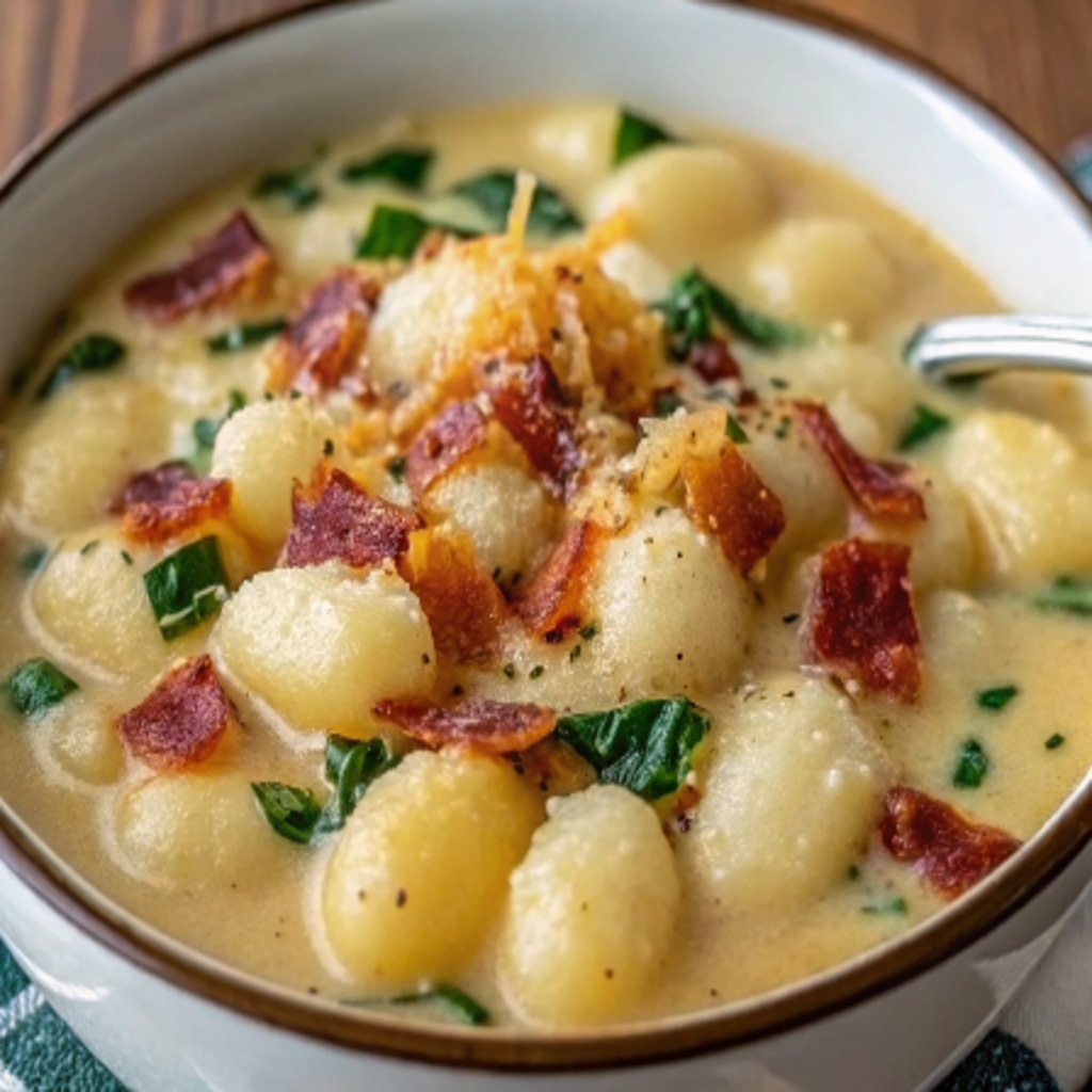 Bacon Cheddar Gnocchi Soup